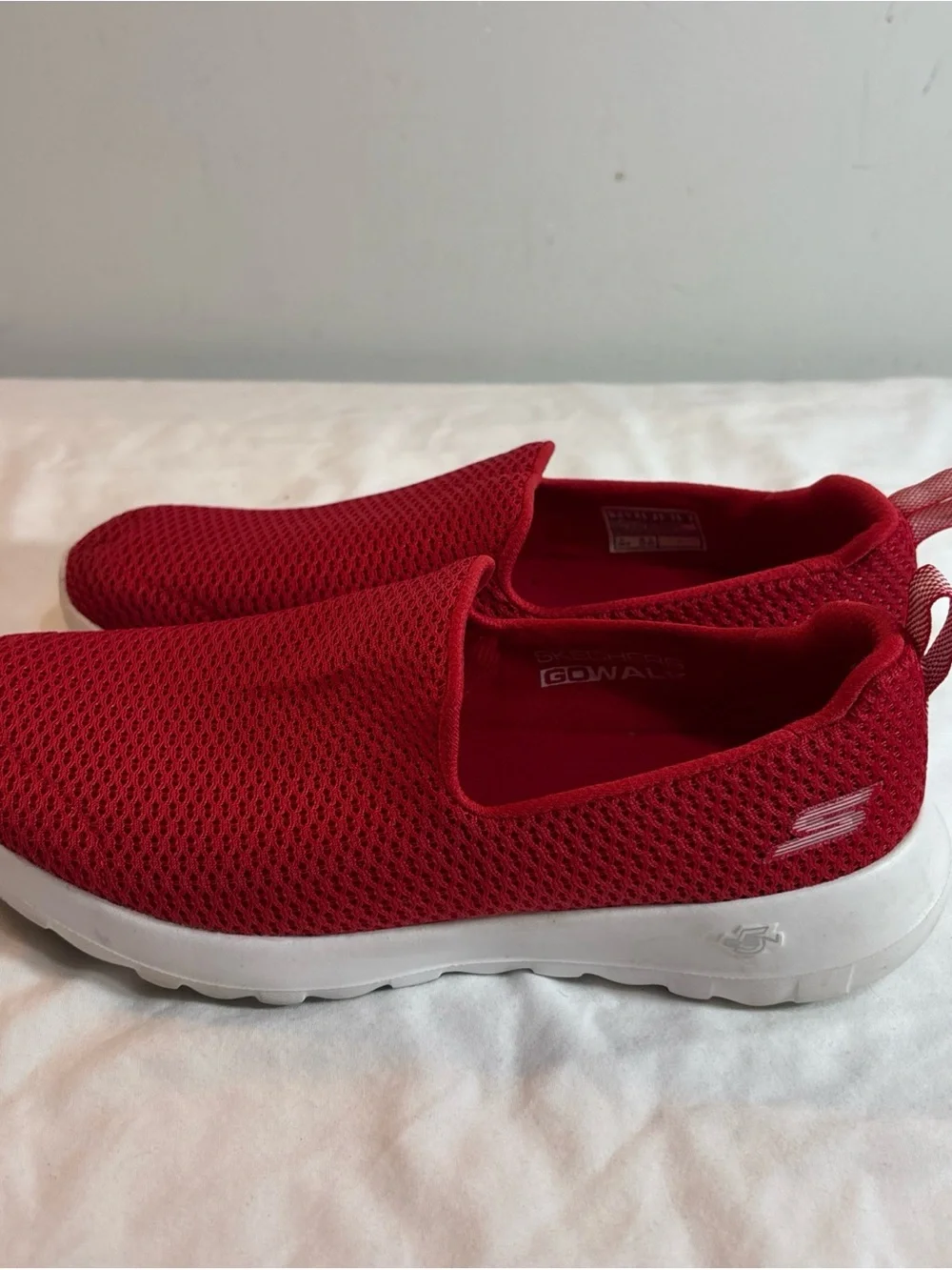 Skechers Red Slip-On Mesh Walking Shoes 8/21